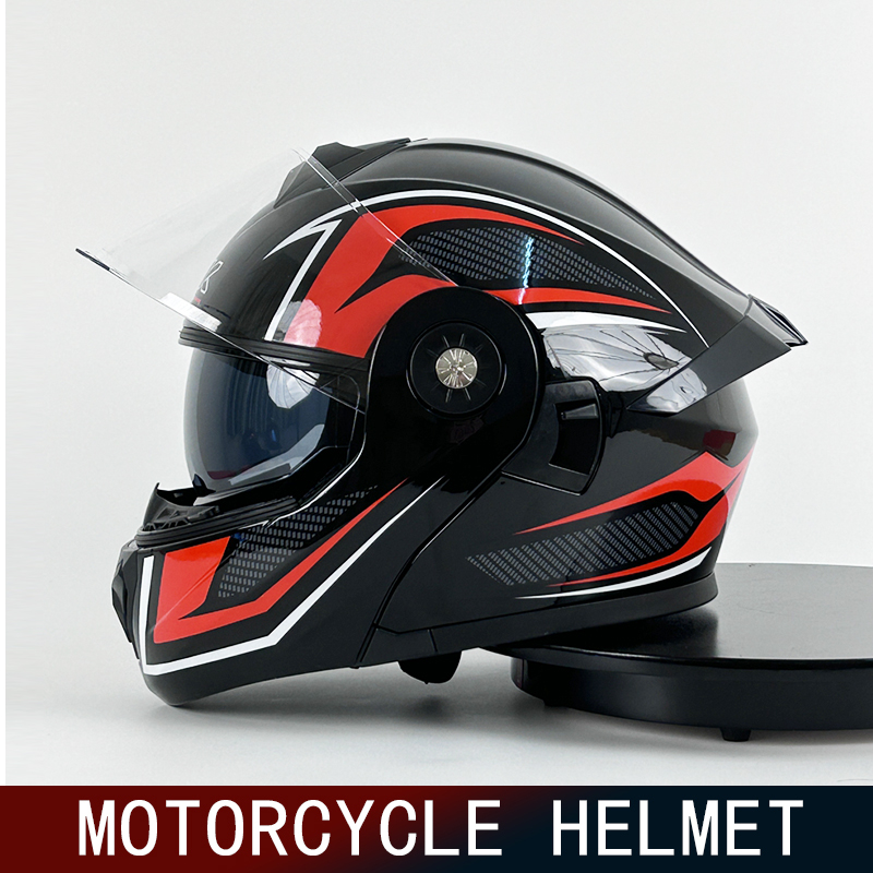 Full Face Motorcycle Helmet With Bluetooth - Helm Sepeda Motor Helm Wajah Pria