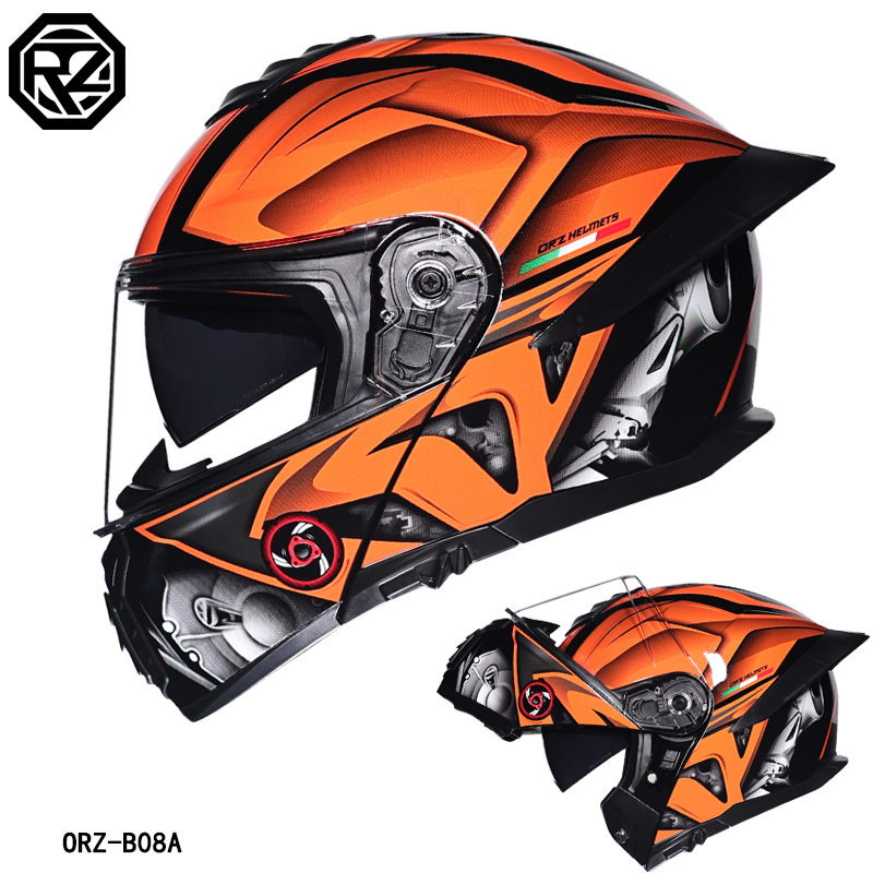 Helm Sepeda Motor ORZ Dual Vis - Full Face Motorcycle Helmet With Bluetooth ulasan dan harga