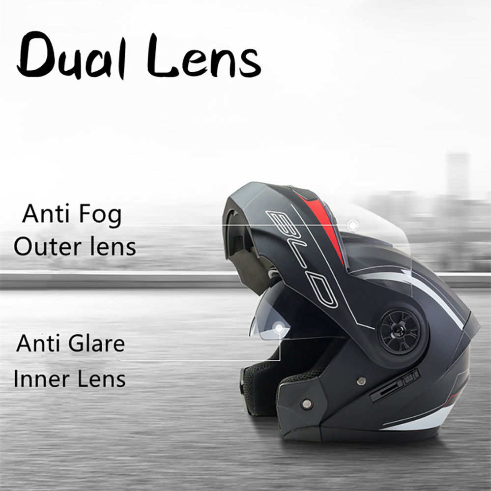 Helm sepeda motor lensa ganda  - Full Face Motorcycle Helmet With Bluetooth ulasan dan harga