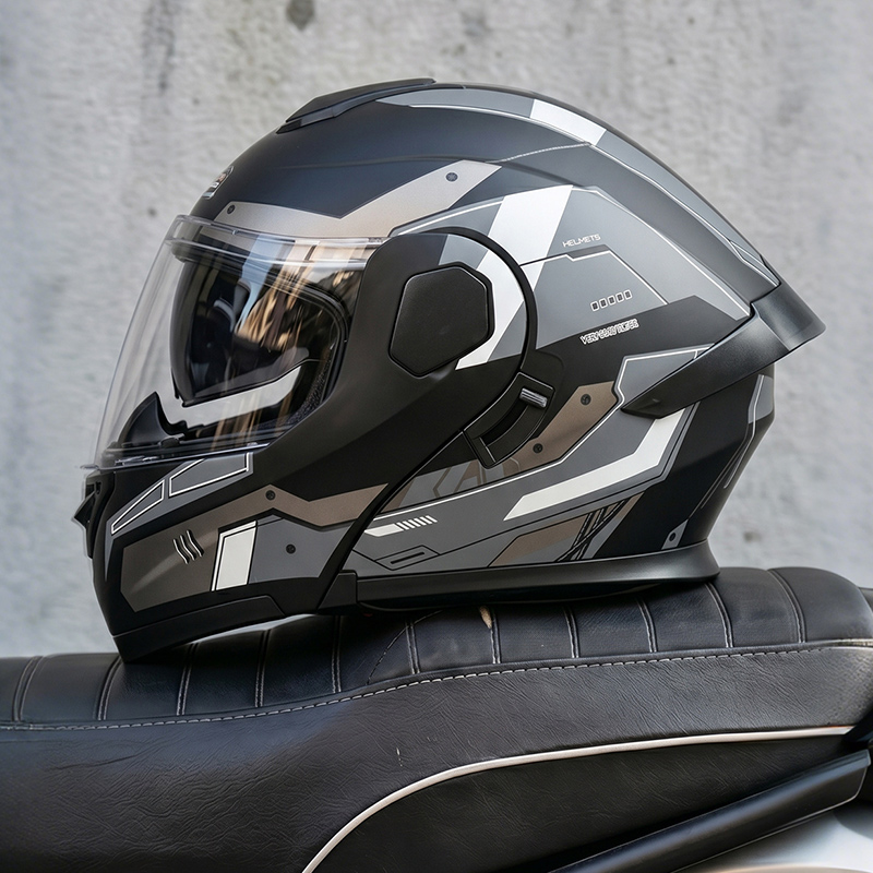 Helm Motor Open Face Bersertif - Full Face Motorcycle Helmet With Bluetooth ulasan dan harga
