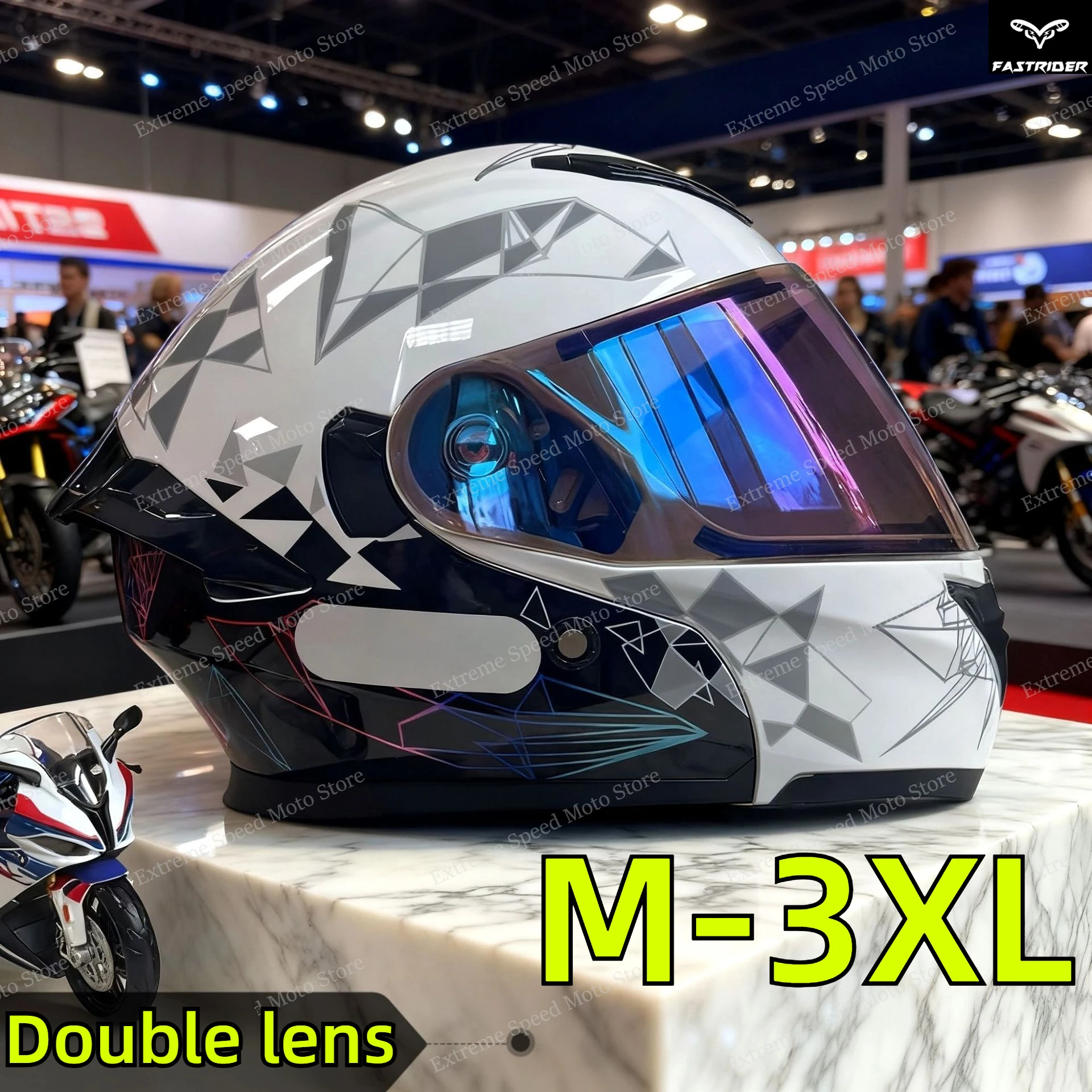 Helm Motor Modular Bersertifik - Dual Visor Motorcycle Racing Helmet ulasan dan harga