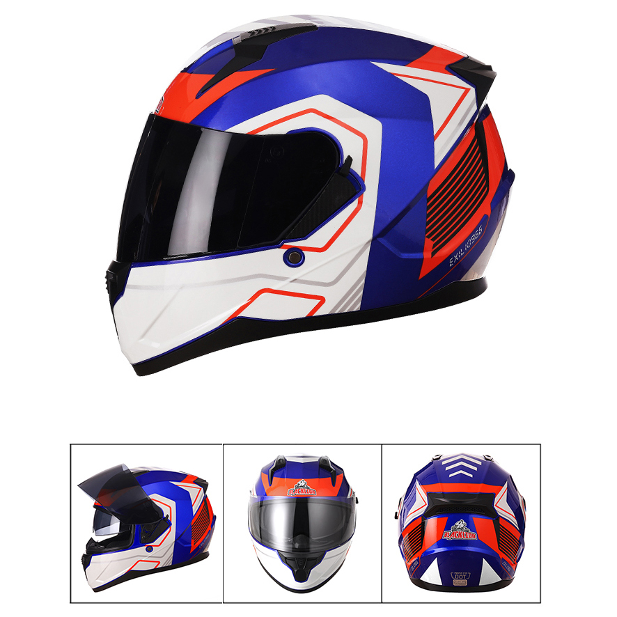 Helm sepeda motor lensa ganda  - Full Face Motorcycle Helmet With Bluetooth ulasan dan harga